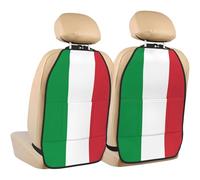 WZYWHJ Italian Flag Printing Car seat Anti Kick Storage pad 2 Pieces, Multi-Functional Storage Bag seat Protector After Installation