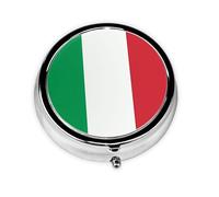 WZYWHJ Italy Flag Prints Circular Medicine Box Storage, Portable Travel with compartments, mini Pill Dispenser