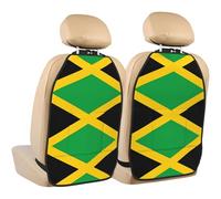 WZYWHJ Jamaica Flag Printed Car seat Anti Kick Storage pad 2 Pieces, Multi-Functional Storage Bag seat Protector After Installation