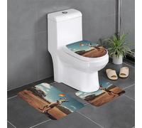 WZYWHJ Kangaroo Flying a Kite Printing Bathroom mat Sets of 3 Bathroom Floor Mats,Non-Slip, Durable,Does Easy to Clean Suitable for Bathroom and Toilet