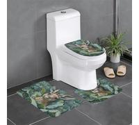 WZYWHJ Kangaroo in The Cabbage Printing Bathroom mat Sets of 3 Bathroom Floor Mats,Non-Slip, Durable,Does Easy to Clean Suitable for Bathroom and Toilet