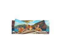 WZYWHJ Kangaroos swimming in the lake Printing baby bow headbands and elastic soft hair accessories for newborns and girls