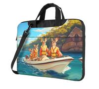 WZYWHJ Kangaroos swimming in the lake Printing Laptop Bag - with Soft Interior, Multiple Pockets - Ideal for Men, Travel and Business, Black, 13 inch