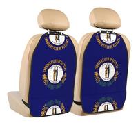 WZYWHJ Kentucky State Flag Picture Car seat Anti Kick Storage pad 2 Pieces, Multi-Functional Storage Bag seat Protector After Installation