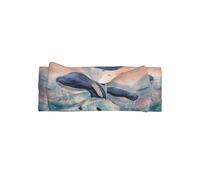 WZYWHJ Killer whales in the waves Printing baby bow headbands and elastic soft hair accessories for newborns and girls