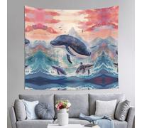 WZYWHJ Killer whales in the waves Printing Indoor Decor Tapestry 60x51 in : Soft, Quality and lightweight Suitable for wall hanging tapestries
