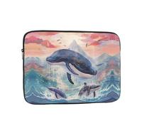WZYWHJ Killer Whales in The Waves Printing Shockproof Portable Laptop Sleeve Case 10 inch for Men and Women Business Travel, School, Office Daily Use