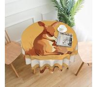 WZYWHJ Kind Kangaroo Mother Printing Round Decorative Tablecloth 60 in can be Washed and reused for Round Dining Table