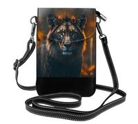WZYWHJ King of the Forest Pattern Women's leather phone bag crossbody package with adjustable shoulder strap