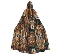 WZYWHJ King of the Jungle Picture aldult Cosplay Poncho Hooded Cloak for men and women Halloween Party