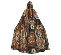 WZYWHJ King of the Jungle Picture aldult Quality Cosplay Poncho Hooded Cloak for men and women Halloween