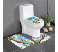 WZYWHJ Koala Lying on The Tree Picture Bathroom mat Sets of 4 Bathroom Floor Mats,Non-Slip, Durable,Does Easy to Clean Suitable for Bathroom and Toilet