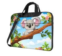 WZYWHJ Koala lying on the tree Picture Laptop Bag - with Soft Interior, Multiple Pockets - Ideal for Men, Travel and Business, Black, 14 inch