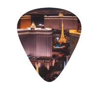 Wzywhj Las Vegas Night City Pattern Guitar Pick Easy Grip Uke Picks For Your Bass, Ukulele, Acoustic And Electric Guitar，12 Piece