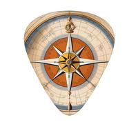 Wzywhj Law Of The Compass Navigation Pattern Guitar Pick Easy Grip Uke Picks For Your Bass, Ukulele, Acoustic And Electric Guitar，12 Piece
