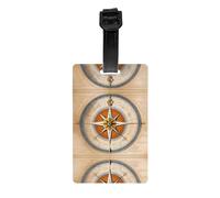 WZYWHJ Law of The Compass Navigation Prints Luggage Bag Tags, Men's and Women's Travel Privacy Protection Labels