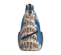 WZYWHJ Leaning Tower of Pisa Prints Men's Casual Crossbody Chest Bag with High Storage Capacity and Adjustable Shoulder Strap