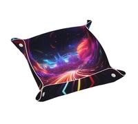 WZYWHJ Leather Storage Tray for Bedside Table, Desk, Dressing Table, and More - Easy to Clean Medium Colorful Roads Picture