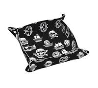 WZYWHJ Leather Storage Tray for Bedside Table, Desk, Dressing Table, and More - Easy to Clean Small Black and White Pirates Picture