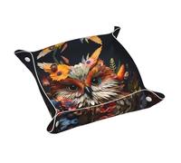 WZYWHJ Leather Storage Tray for Bedside Table, Desk, Dressing Table, and More - Easy to Clean Small Creative Animal Modeling Printing