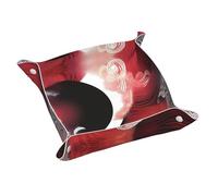 WZYWHJ Leather Storage Tray for Bedside Table, Desk, Dressing Table, and More - Easy to Clean Small Tai Chi Abstract Pattern Printing