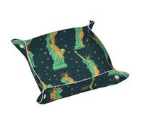 WZYWHJ Leather Storage Tray - Quality Scratch Resistant Waterproof Tray for Keys, Watches, Jewelry, and More M statue of liberty in nyc Picture