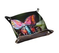 WZYWHJ Leather Storage Tray - Quality Scratch Resistant Waterproof Tray for Keys, Watches, Jewelry, and More M Strange Insects Picture