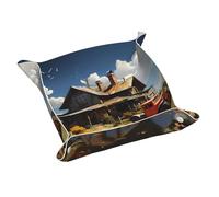 WZYWHJ Leather Storage Tray - Quality Scratch Resistant Waterproof Tray for Keys, Watches, Jewelry, and More S Texas Farm Tractor Picture