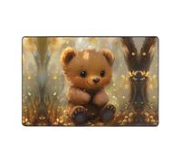 WZYWHJ Little Bear Under The Shiny Leaves Printing Anti-Slip Floor mat Carpet Rug 72"x48" for Living Room Office Coffee Table Bed Balcony