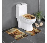 WZYWHJ Little Bear Under The Shiny Leaves Printing Bathroom mat Sets of 3 Bathroom Floor Mats,Non-Slip, Durable,Does Easy to Clean Suitable for Bathroom and Toilet