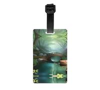 WZYWHJ Little Bridge in The East Printing Luggage Bag Tags, Men's and Women's Travel Privacy Protection Labels