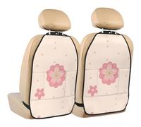 WZYWHJ Little Cherry Blossoms Printed Car seat Anti Kick Storage pad 2 Pieces, Multi-Functional Storage Bag seat Protector After Installation