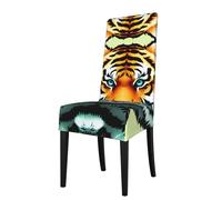 WZYWHJ Little Fat Tiger Head Printed Detachable Chair Cover Quick Installation and Easy Maintenance Suitable for Square Chair Backs