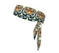 WZYWHJ Little fat tiger head Printed Headbands,Sports Head Tie, Headband for Men and Women, Hair Band for Running Workout Football