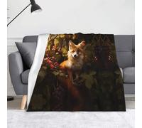 WZYWHJ Little Fox Picking Grapes Printing Blankets Throws - Lightweight Warm Comfortable Soft Durable Home Practical Rest Outdoor