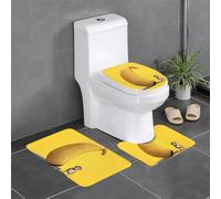 WZYWHJ Little Monkey on a Big Banana Printing Bathroom mat Sets of 3 Bathroom Floor Mats,Non-Slip, Durable,Does Easy to Clean Suitable for Bathroom and Toilet