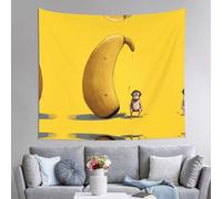 WZYWHJ Little monkey on a big banana Printing Indoor Decor Tapestry 60x51 in : Soft, Quality and lightweight Suitable for wall hanging tapestries