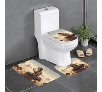 WZYWHJ Little Monkey Picking up Shells Printing Bathroom mat Sets of 3 Bathroom Floor Mats,Non-Slip, Durable,Does Easy to Clean Suitable for Bathroom and Toilet