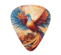 Wzywhj Little Phoenix On The Rainbow Printed Guitar Picks 12 Piece, Easy Grip Uke Picks Hold In One'S Hands, Ukulele, Acoustic Or Electric Electric Guitar