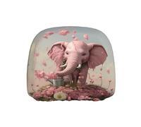 WZYWHJ Little Pink Elephant Watering The Flowers Printed Seat Head Pillowcase Car Truck General Motors Parts Protective Cover one Pack