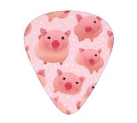 Wzywhj Little Pink Pig Printed Guitar Picks 12 Piece, Easy Grip Uke Picks Hold In One'S Hands, Ukulele, Acoustic Or Electric Electric Guitar