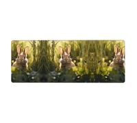 WZYWHJ Little rabbit in the grass Picture Extra large rubber keyboard pad, thickened anti slip Office desk cushion