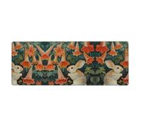 WZYWHJ Little rabbit under the morning glory Picture Extra large rubber keyboard pad, thickened anti slip Office desk cushion