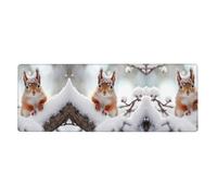 WZYWHJ Little squirrel on the snow tree Picture Extra large rubber keyboard pad, thickened anti slip Office desk cushion