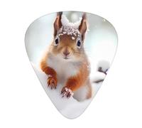 Wzywhj Little Squirrel On The Snow Tree Printed Guitar Picks 12 Piece, Easy Grip Uke Picks Hold In One'S Hands, Ukulele, Acoustic Or Electric Electric Guitar