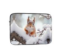 WZYWHJ Little Squirrel on The Snow Tree Printed Shockproof Portable Laptop Sleeve Case 10 inch for Men and Women Business Travel, School, Office Daily Use