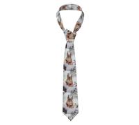 WZYWHJ Little squirrel on the snow tree Printed Silk men's formal suit tie, suitable for daily use and business gatherings Necktie