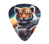 Wzywhj Little Tiger In Space Pattern Guitar Pick Easy Grip Uke Picks For Your Bass, Ukulele, Acoustic And Electric Guitar，12 Piece
