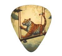 Wzywhj Little Tiger On The Swing Printed Guitar Picks 12 Piece, Easy Grip Uke Picks Hold In One'S Hands, Ukulele, Acoustic Or Electric Electric Guitar