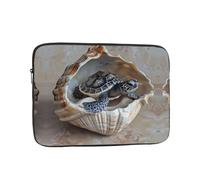 WZYWHJ Little Turtle in The Conch Printed Shockproof Portable Laptop Sleeve Case 12 inch for Men and Women Business Travel, School, Office Daily Use
